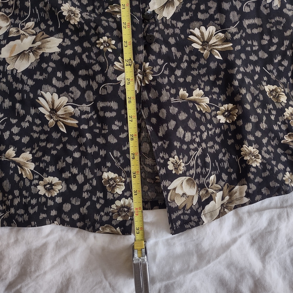 Black And Floral, Vintage Sag Harbor Skirt, 1XL - Picture 5 of 7